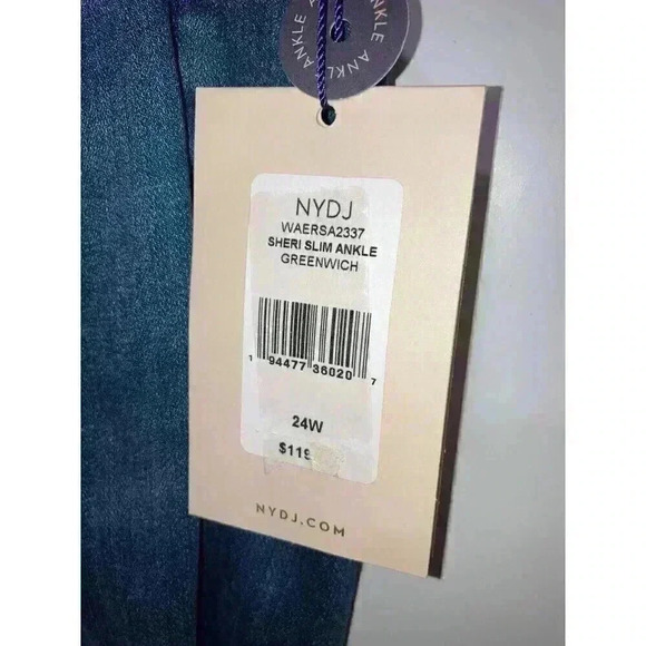 Nydj Sheri Slim Ankle Jean Women's Blue Plus Size 24W - Picture 9 of 11